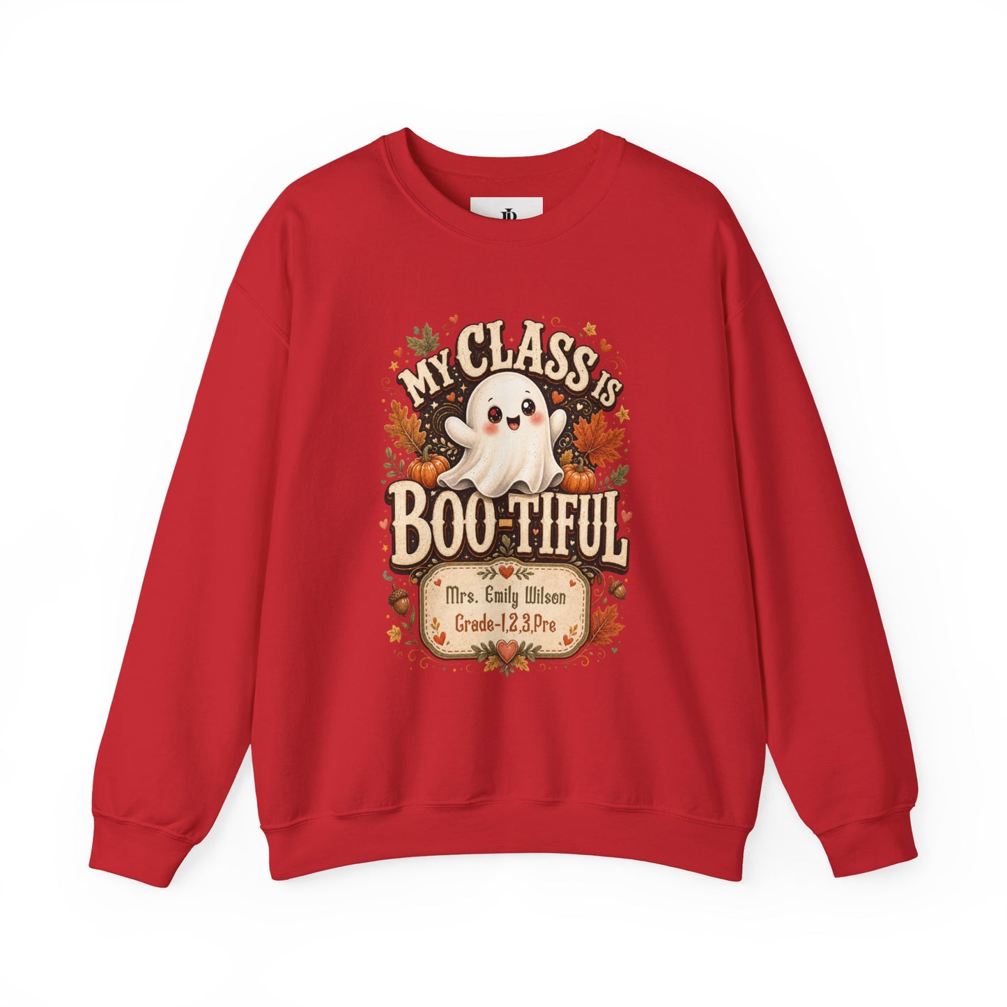Teacher Halloween Sweatshirt Personalized, My Class Is Bootiful Crewneck, Soft Cotton Blend