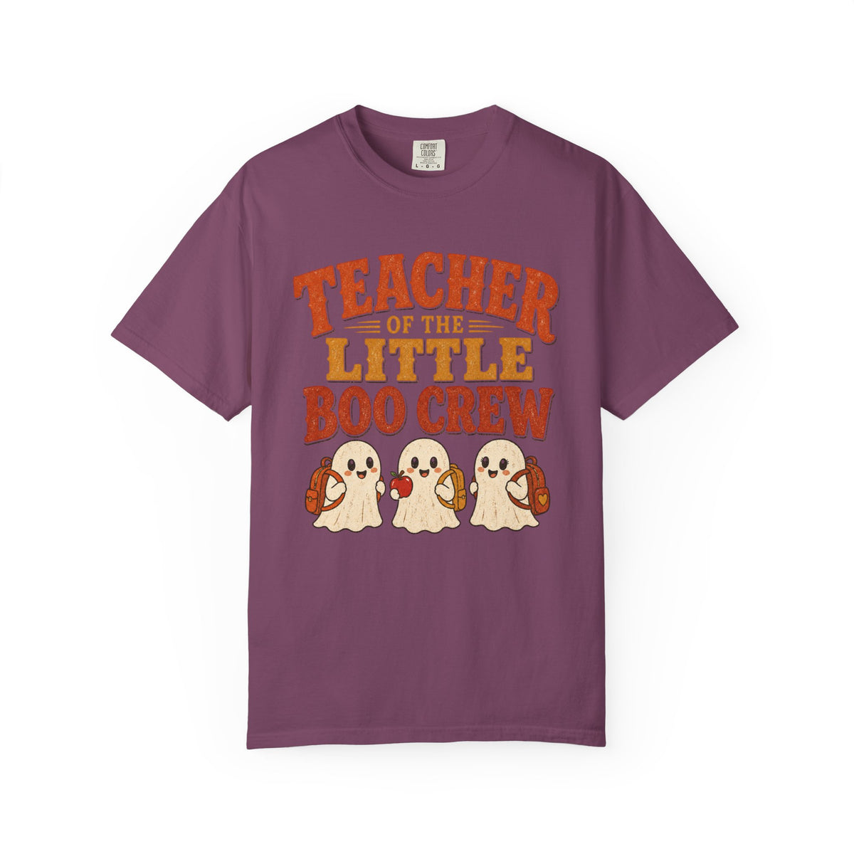 Teacher of the Little Boo Crew Shirt, Comfort Colors Garment Dyed Halloween Teacher Tee, Kindergarten Vintage Fall Gift