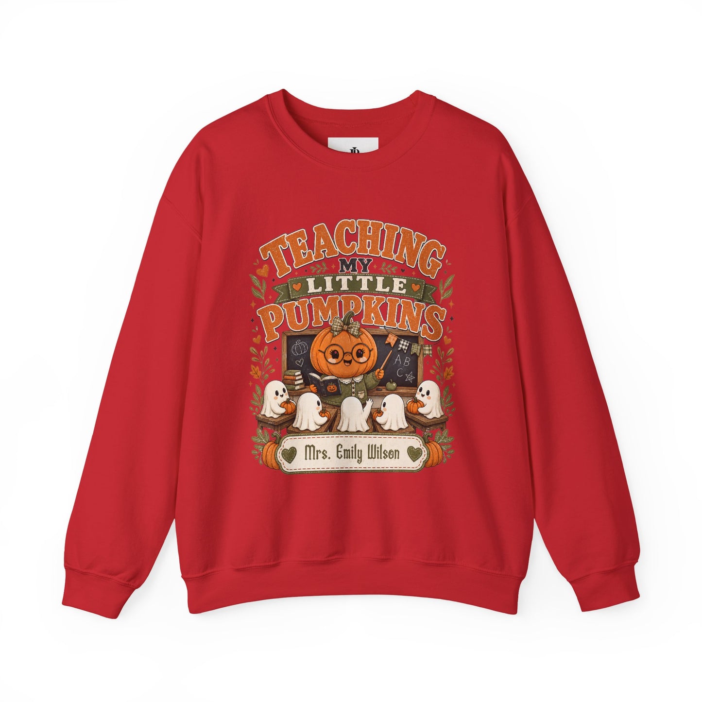Teacher Halloween Sweatshirt, Teaching My Little Pumpkins Crewneck, Personalized Unisex Fit