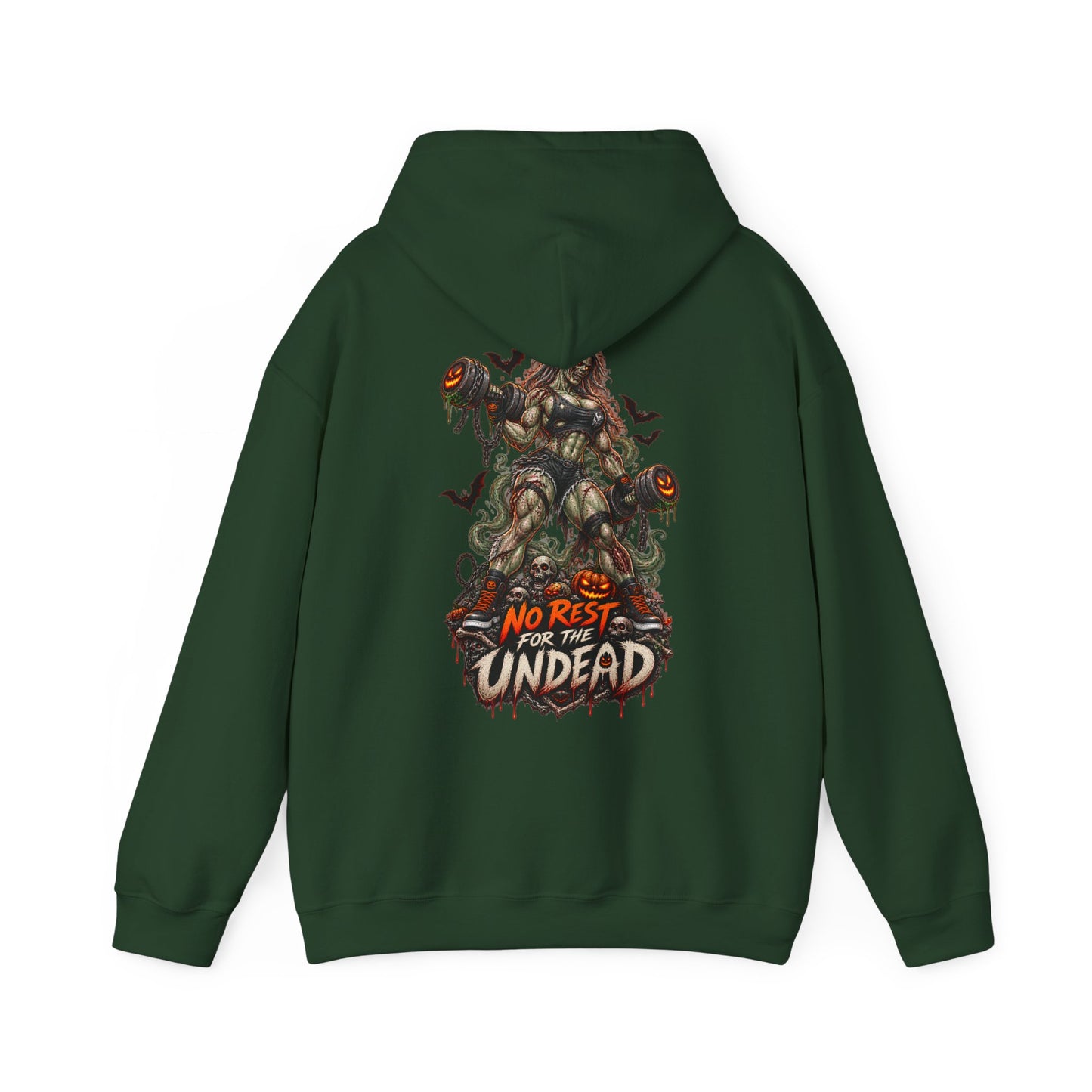 Undead Horror Hoodie – “No Rest for the Undead” Graphic Sweatshirt