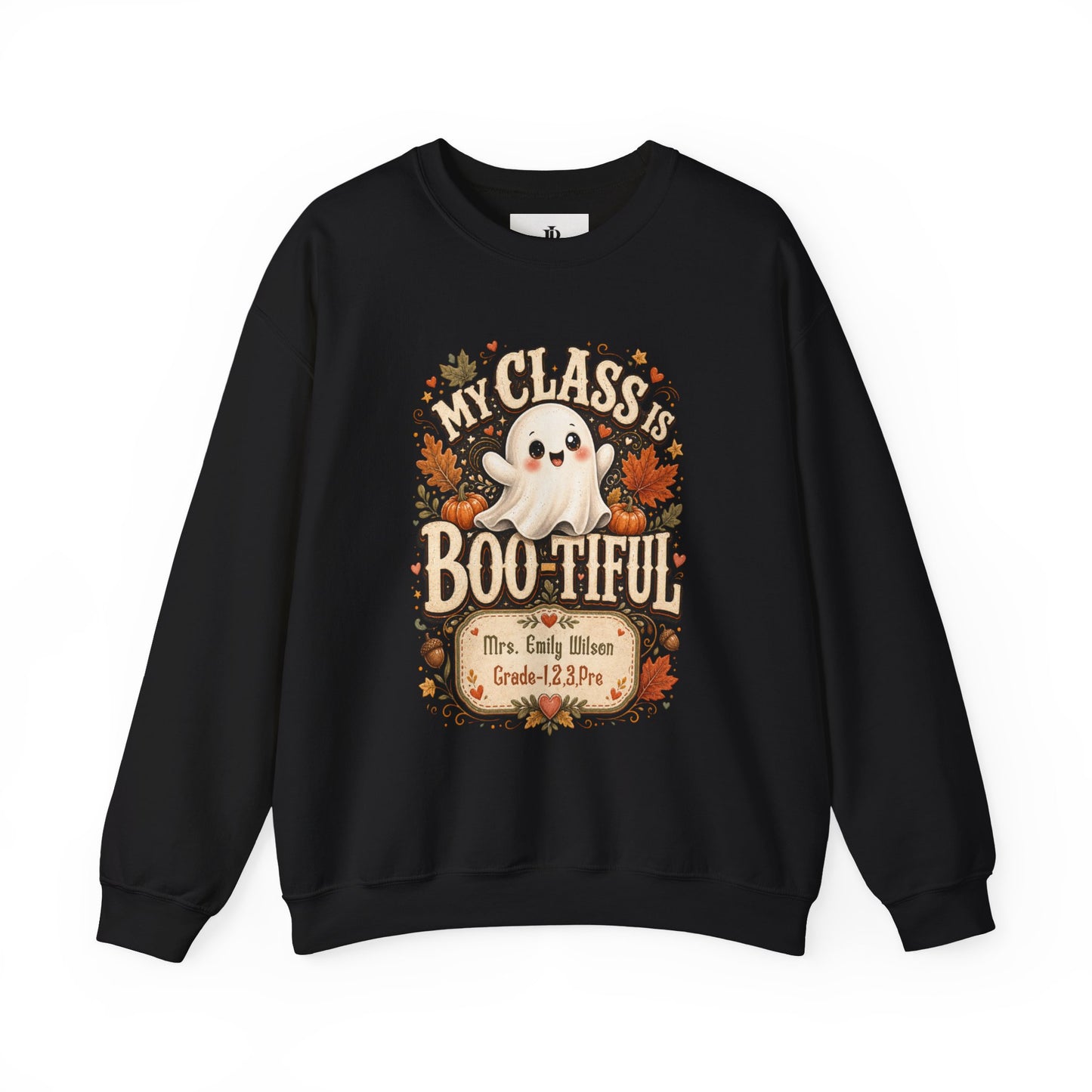 Teacher Halloween Sweatshirt Personalized, My Class Is Bootiful Crewneck, Soft Cotton Blend