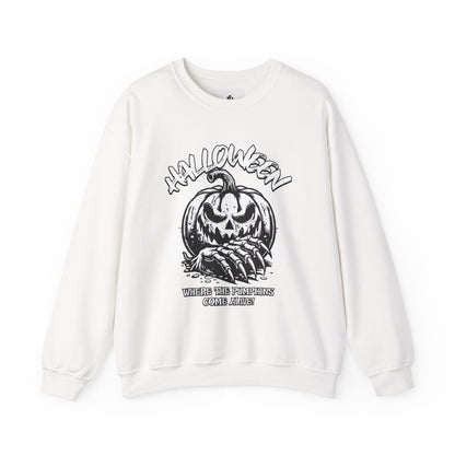 Halloween Pumpkin Crewneck Sweatshirt – Vintage Jack-O'-Lantern Graphic