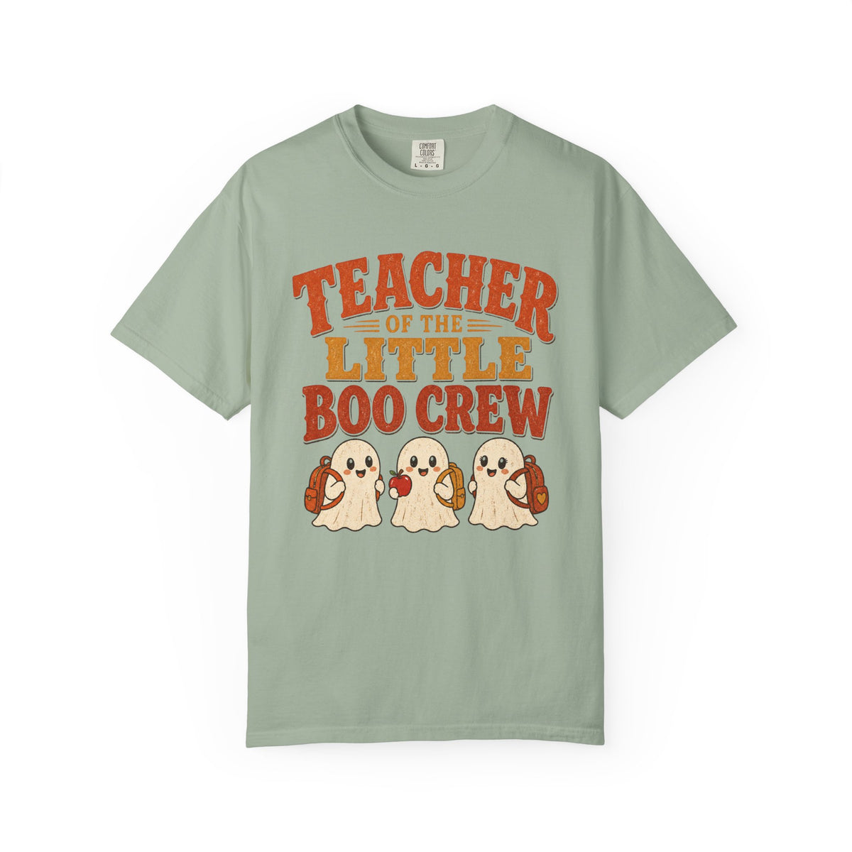 Teacher of the Little Boo Crew Shirt, Comfort Colors Garment Dyed Halloween Teacher Tee, Kindergarten Vintage Fall Gift