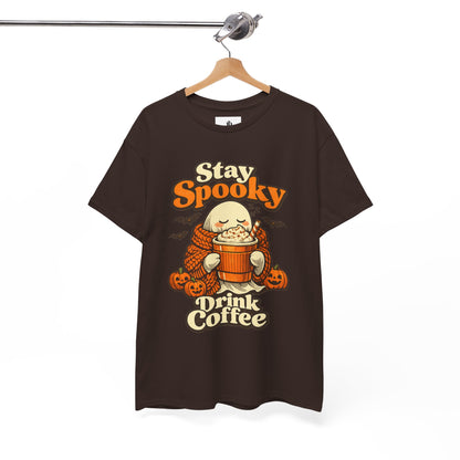 Halloween Ghost Coffee Shirt, Cozy Fall Graphic Tee, Autumn Pumpkin Spice Drink