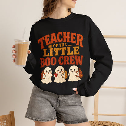 Teacher of the Little Boo Crew Sweatshirt, Cute Halloween Teacher Crewneck, Kindergarten Teacher Sweater, Cozy Fall School Sweatshirt