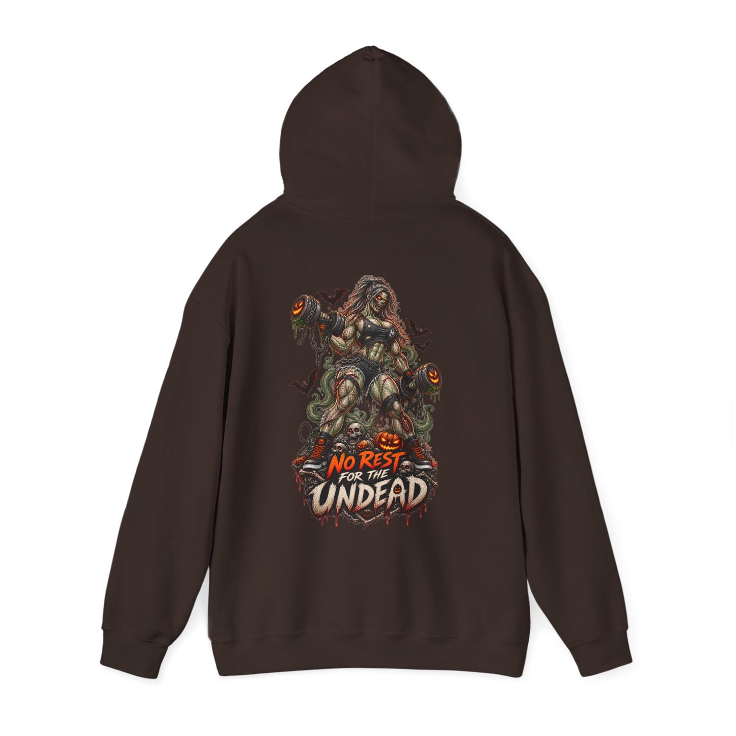 Undead Horror Hoodie – “No Rest for the Undead” Graphic Sweatshirt