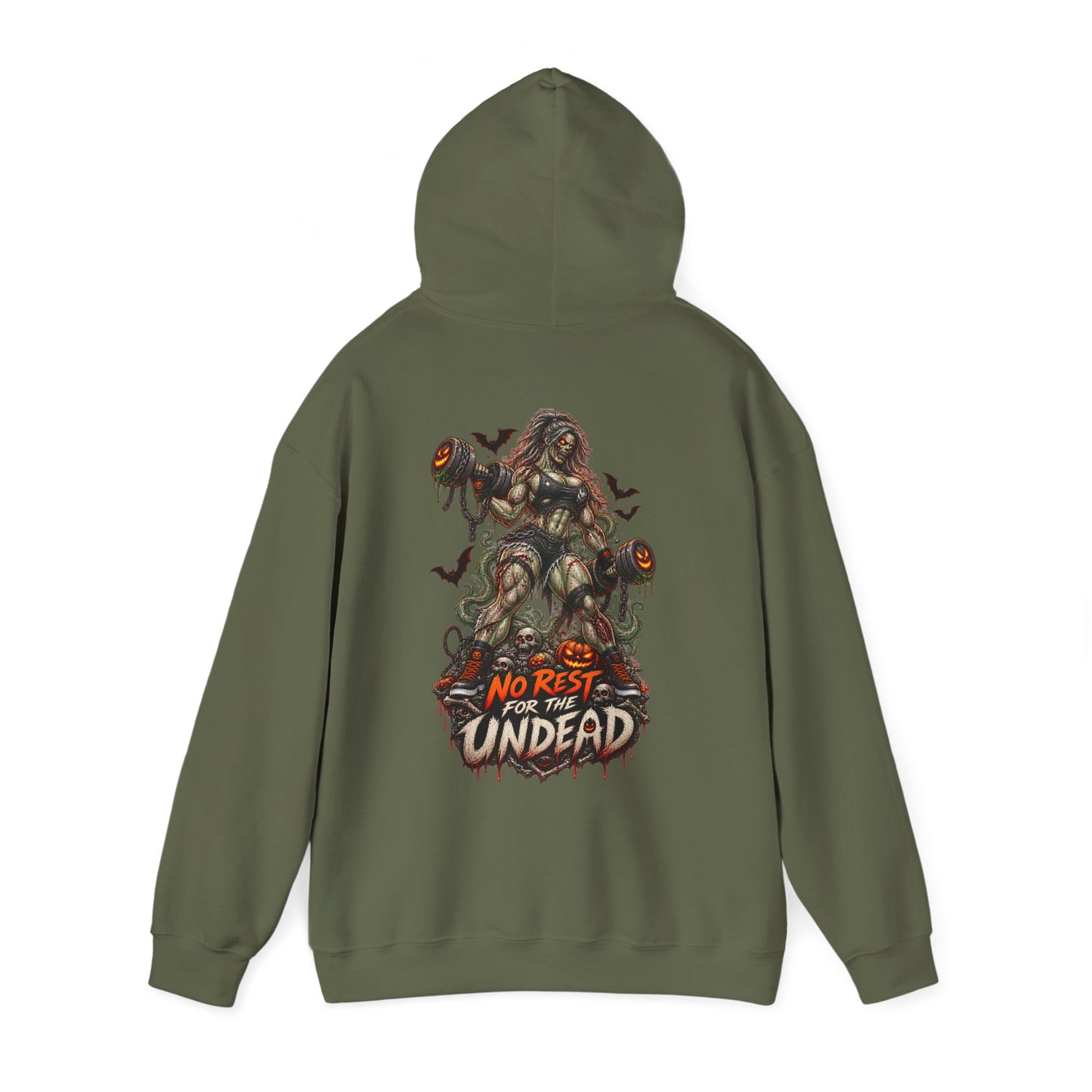 Undead Horror Hoodie – “No Rest for the Undead” Graphic Sweatshirt