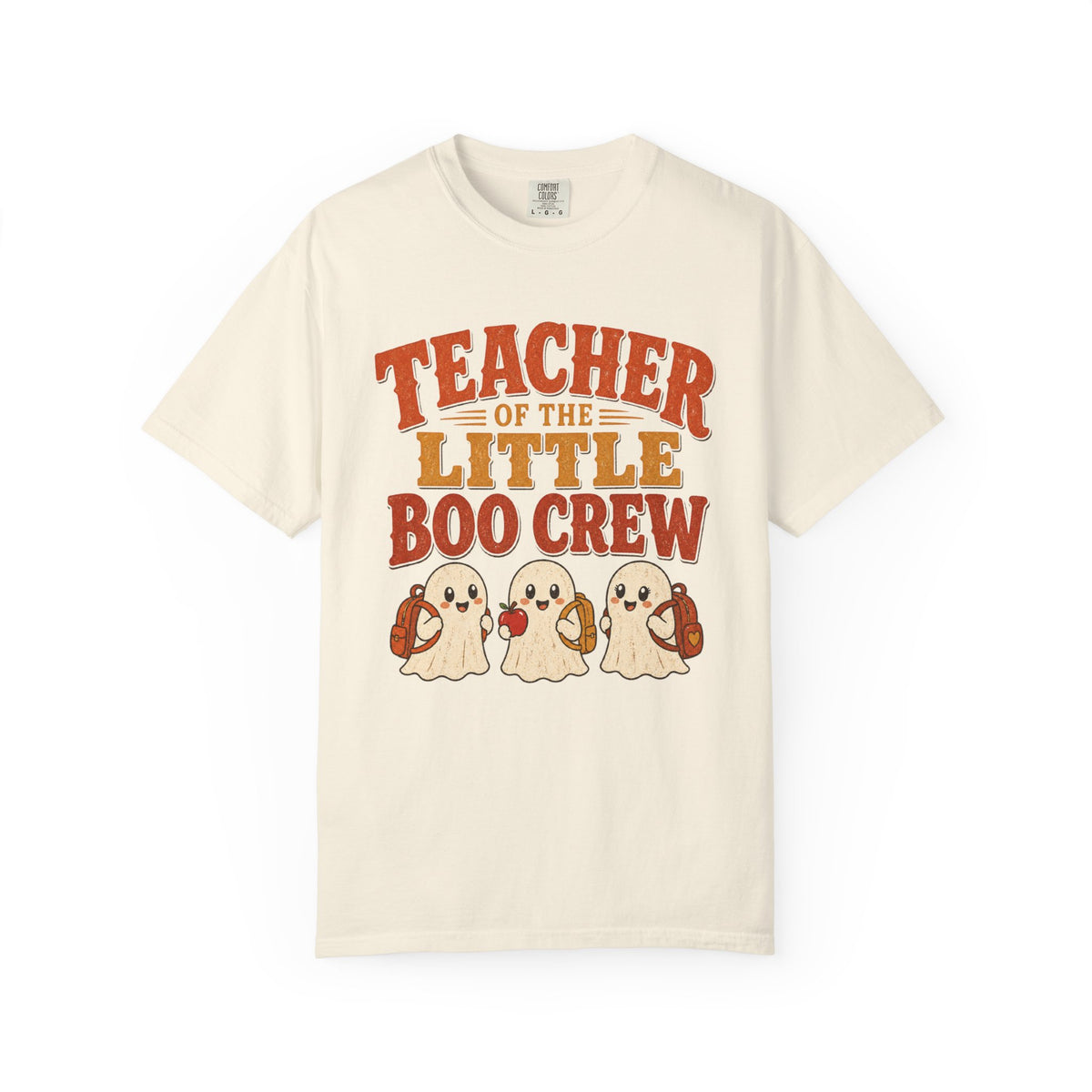 Teacher of the Little Boo Crew Shirt, Comfort Colors Garment Dyed Halloween Teacher Tee, Kindergarten Vintage Fall Gift