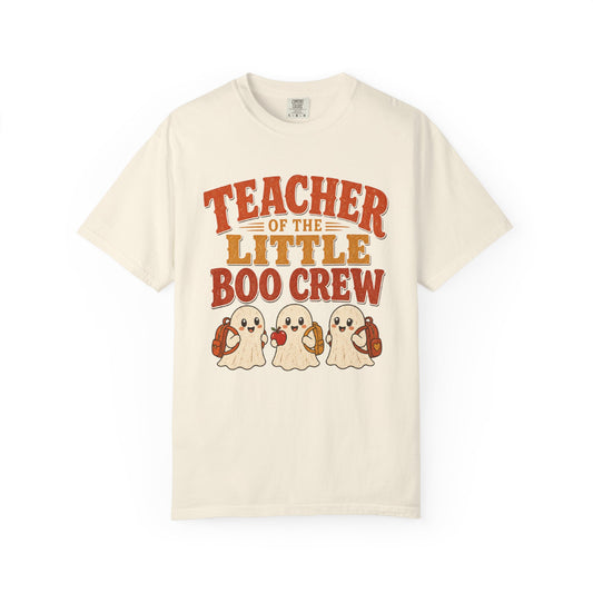 Comfort Colors Teacher of the Little Boo Crew Shirt, Garment Dyed Halloween Teacher Tee, Kindergarten Teacher Vintage Fall Shirt Gift