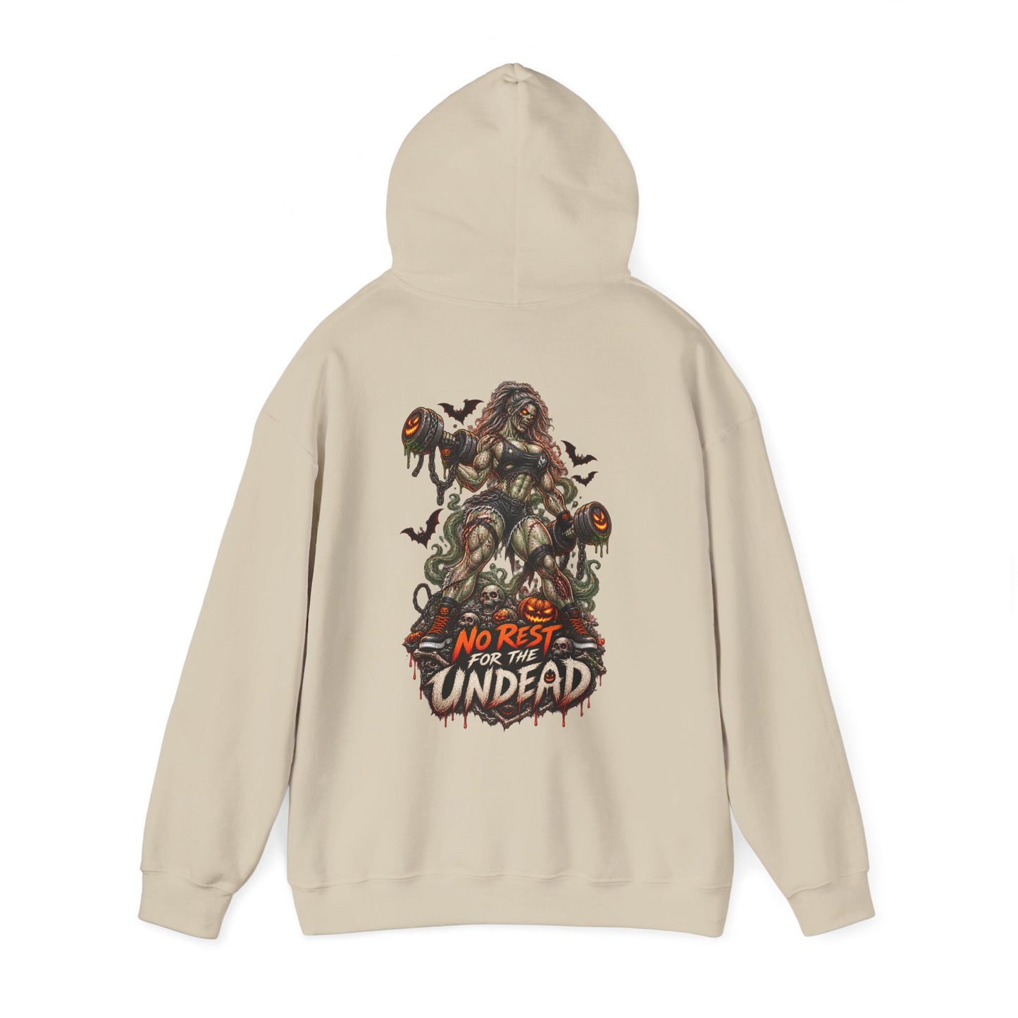 Undead Horror Hoodie – “No Rest for the Undead” Graphic Sweatshirt