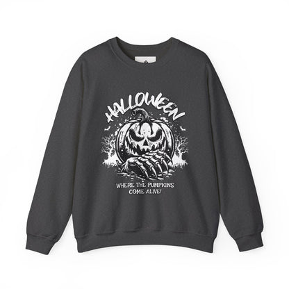 Halloween Pumpkin Crewneck Sweatshirt – Vintage Jack-O'-Lantern Graphic