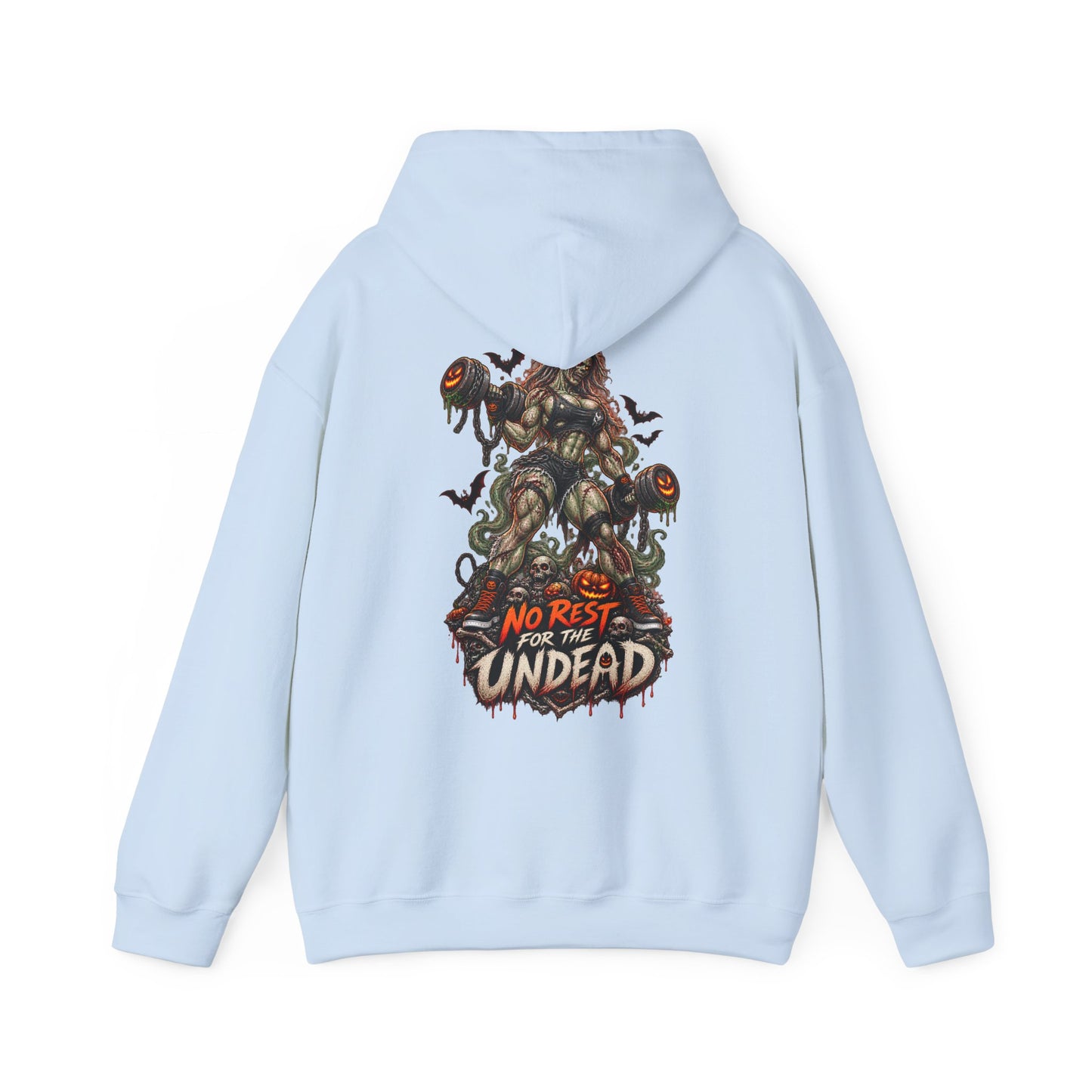 Undead Horror Hoodie – “No Rest for the Undead” Graphic Sweatshirt