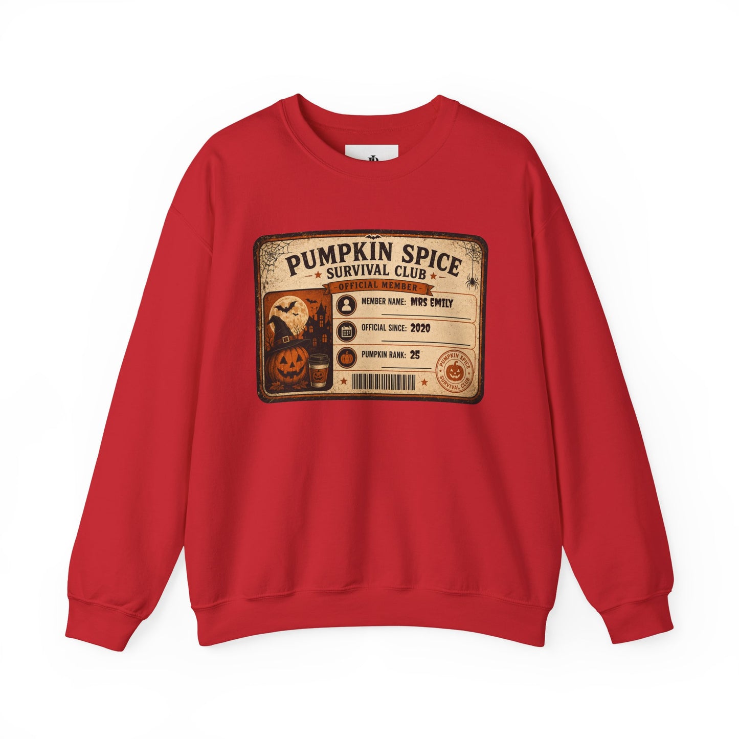 Pumpkin Spice Survival Club Sweatshirt | Retro Halloween Pumpkin Badge