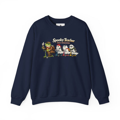 Personalized Teacher Sweatshirt, Spooky Ghost Halloween Crewneck, Custom Name and Grade