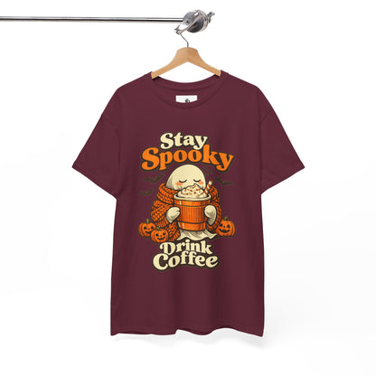 Halloween Ghost Coffee Shirt, Cozy Fall Graphic Tee, Autumn Pumpkin Spice Drink