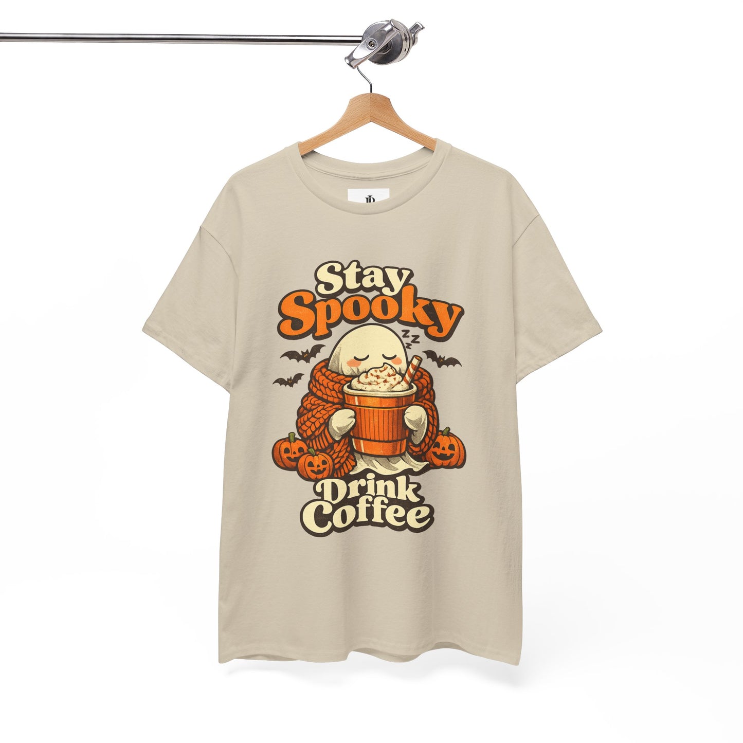 Halloween Ghost Coffee Shirt, Cozy Fall Graphic Tee, Autumn Pumpkin Spice Drink
