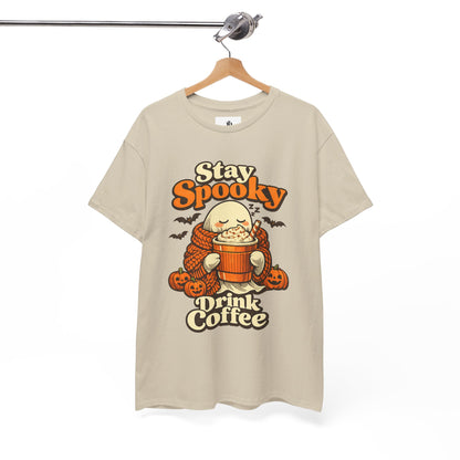 Halloween Ghost Coffee Shirt, Cozy Fall Graphic Tee, Autumn Pumpkin Spice Drink