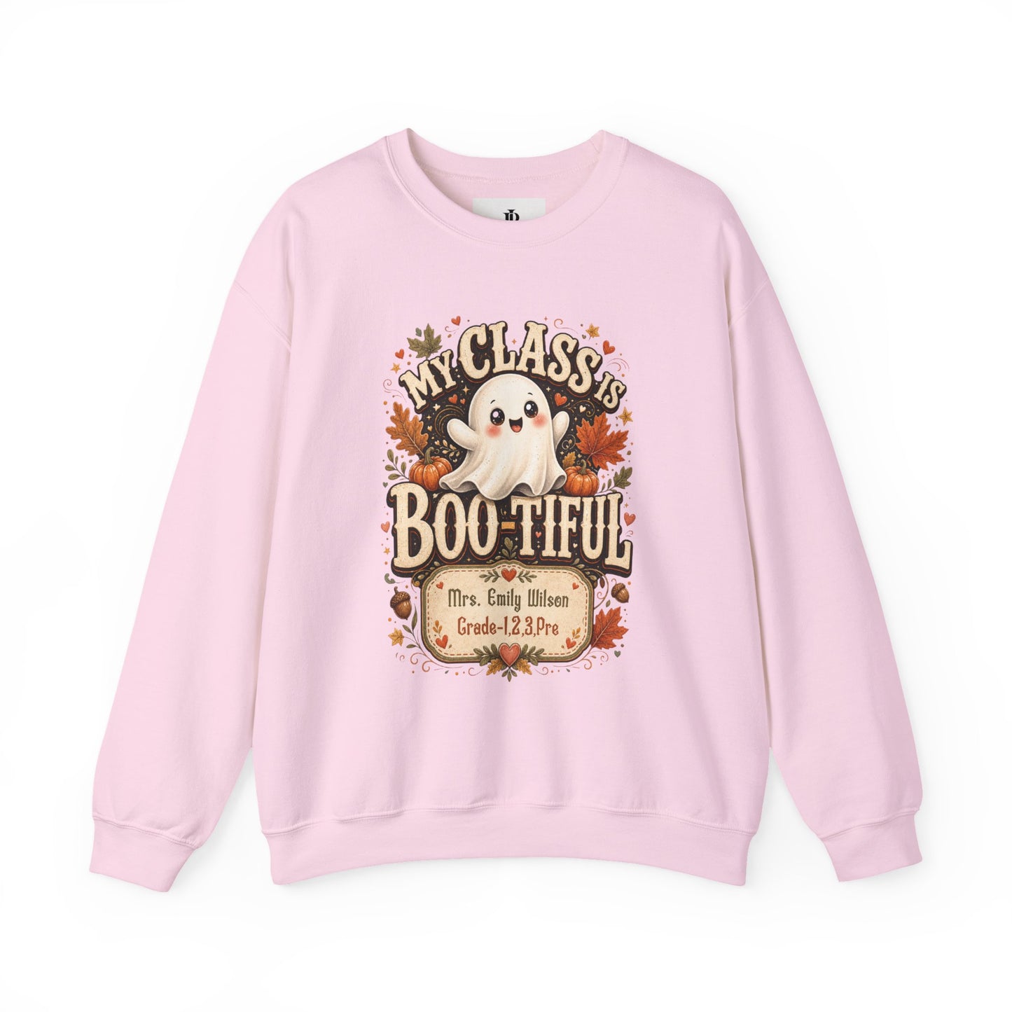 Teacher Halloween Sweatshirt Personalized, My Class Is Bootiful Crewneck, Soft Cotton Blend