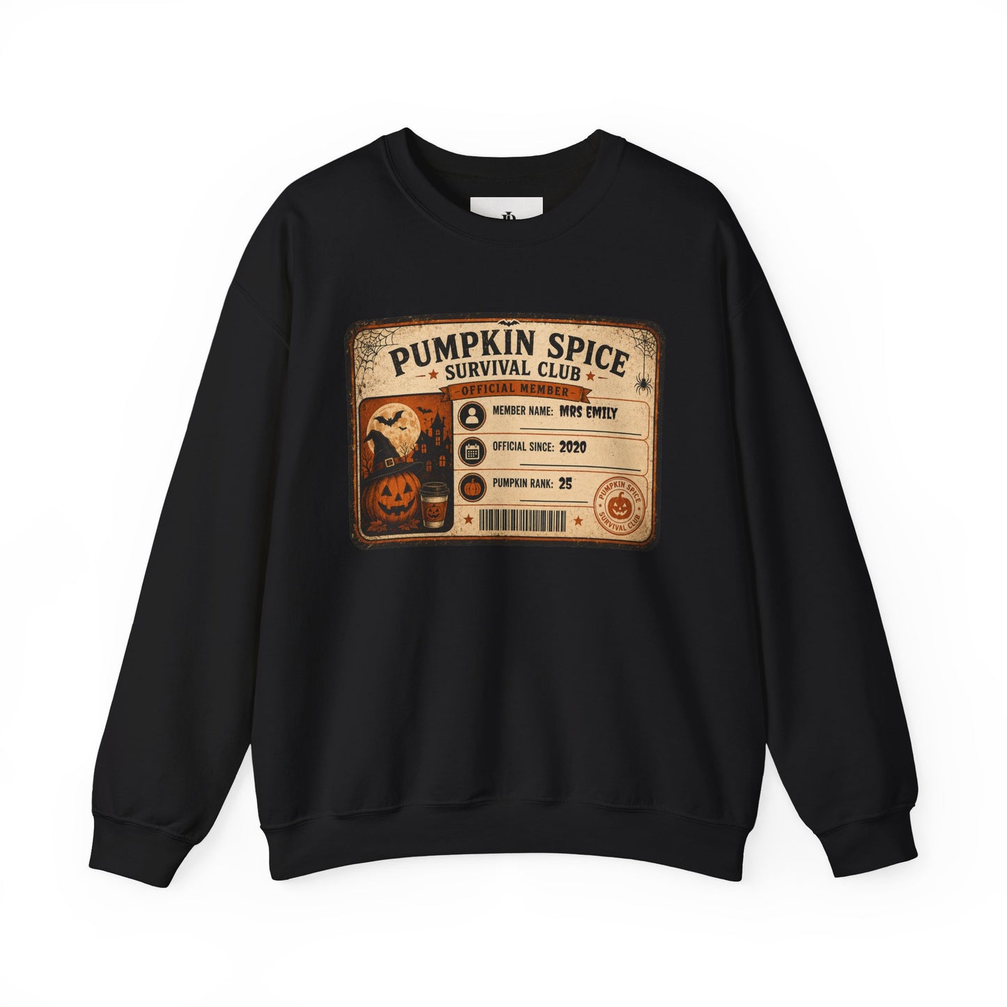 Pumpkin Spice Survival Club Sweatshirt | Retro Halloween Pumpkin Badge