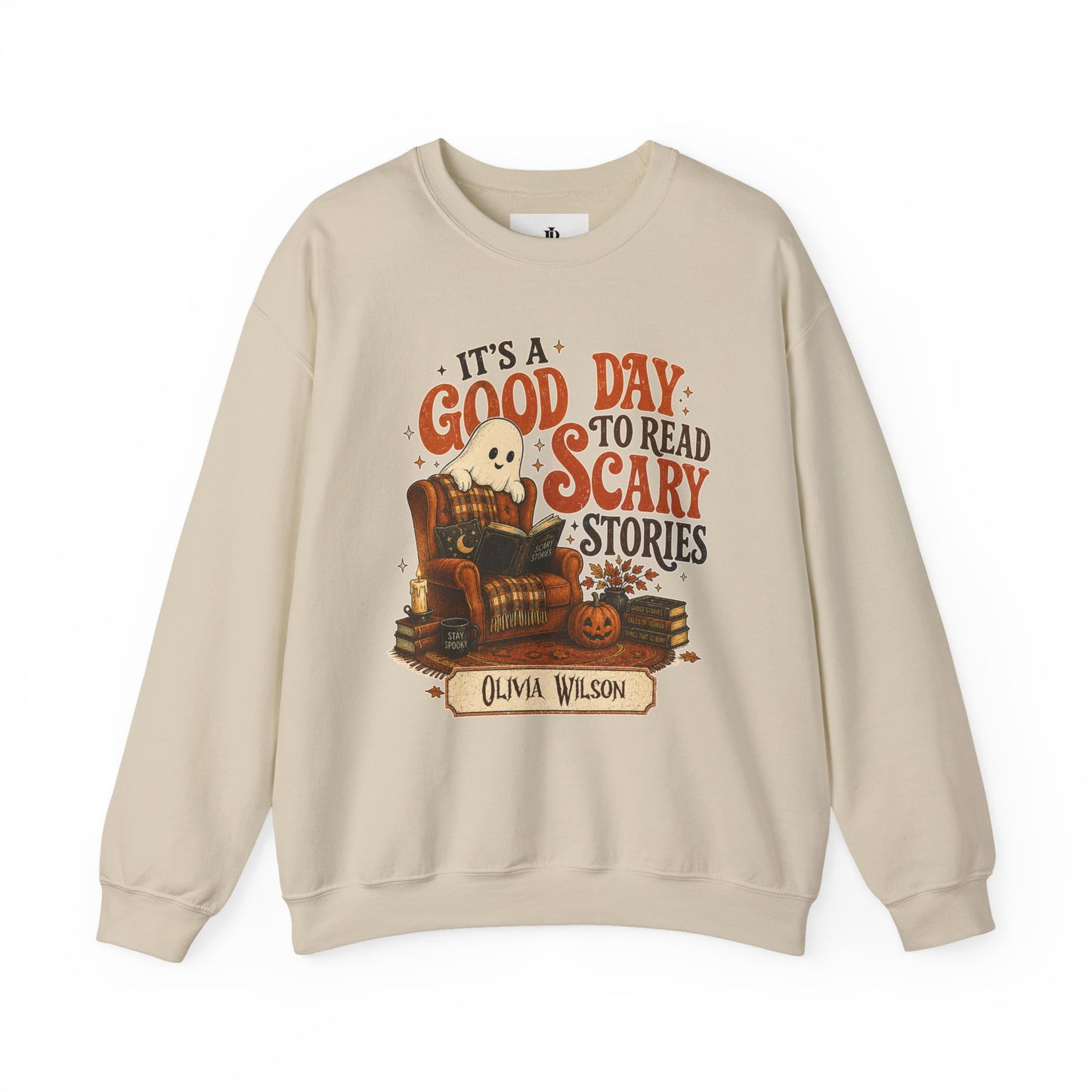 Bookish Halloween Sweatshirt, Personalized Scary Stories Crewneck, Soft Cotton Blend