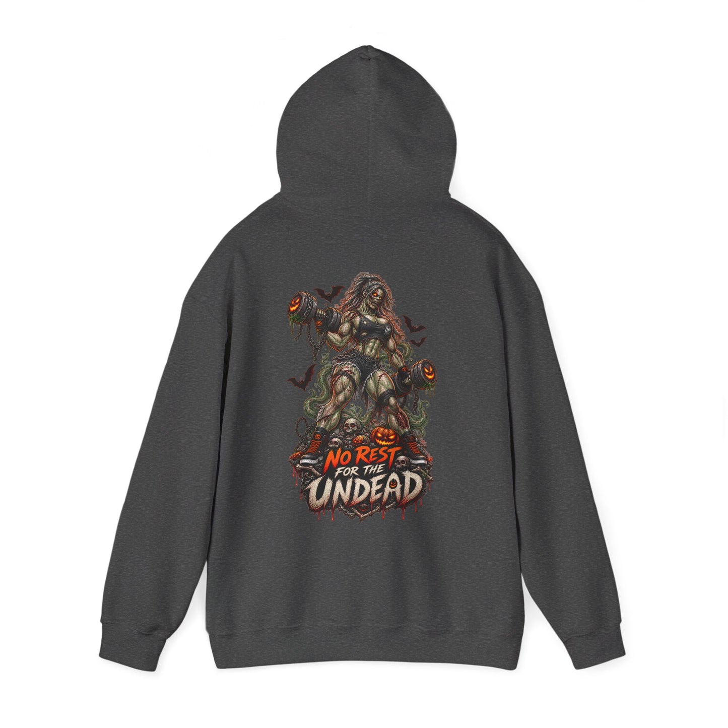 Undead Horror Hoodie – “No Rest for the Undead” Graphic Sweatshirt