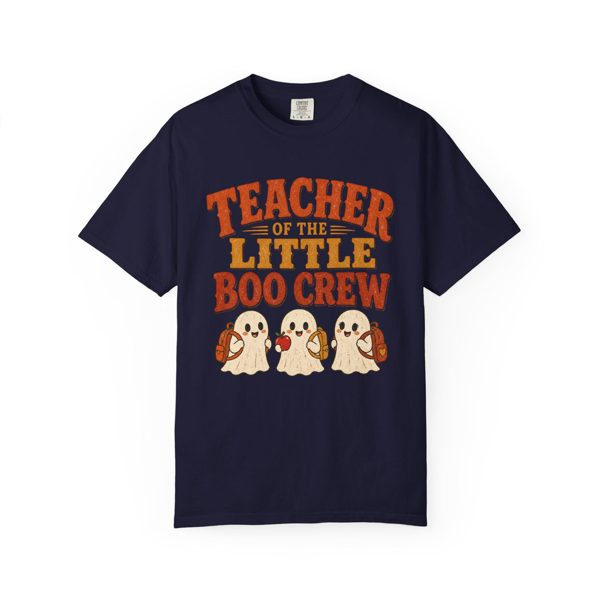 Teacher of the Little Boo Crew Shirt, Comfort Colors Garment Dyed Halloween Teacher Tee, Kindergarten Vintage Fall Gift