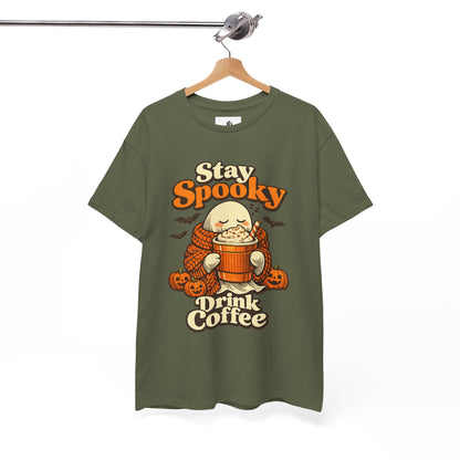 Halloween Ghost Coffee Shirt, Cozy Fall Graphic Tee, Autumn Pumpkin Spice Drink
