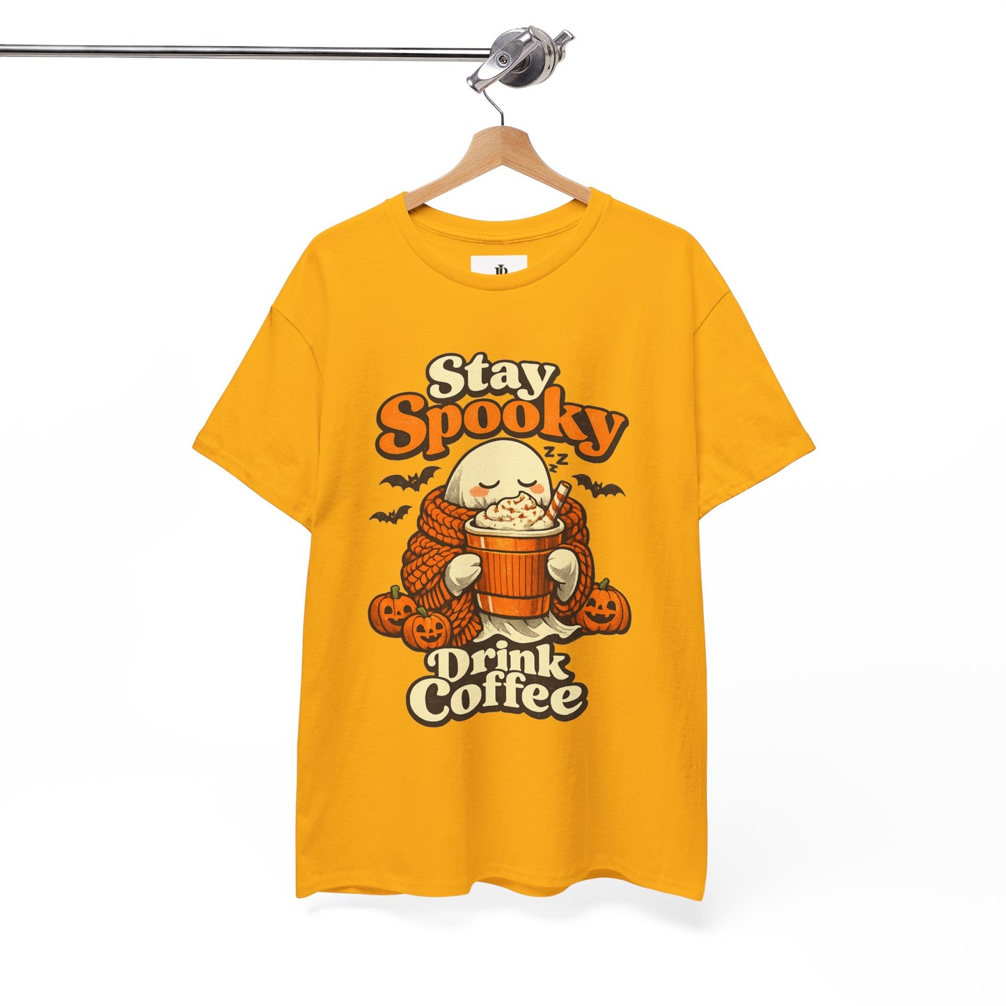 Halloween Ghost Coffee Shirt, Cozy Fall Graphic Tee, Autumn Pumpkin Spice Drink