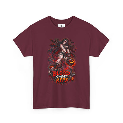 T-Shirt — Blood Sweat Reps Gym Tee (Barbell Demon Illustration)