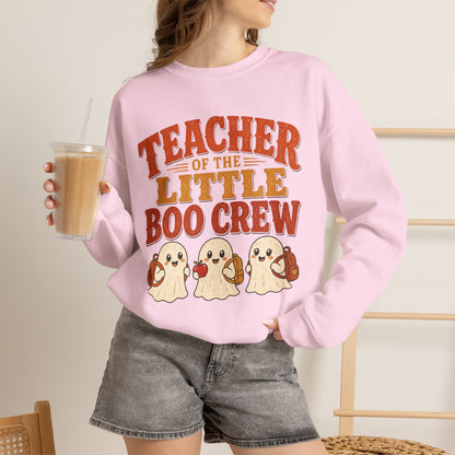 Teacher of the Little Boo Crew Sweatshirt, Cute Halloween Teacher Crewneck, Kindergarten Teacher Sweater, Cozy Fall School Sweatshirt