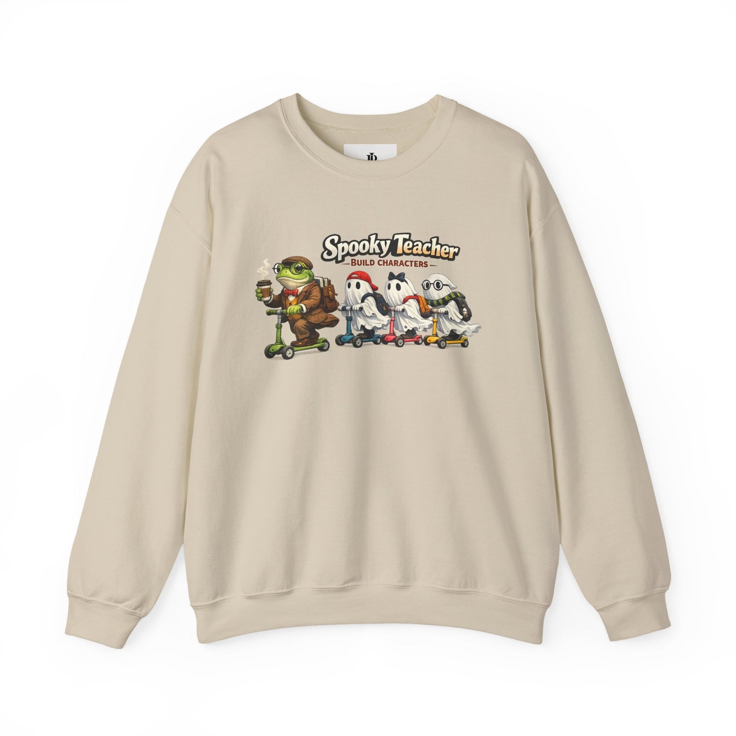 Personalized Teacher Sweatshirt, Spooky Ghost Halloween Crewneck, Custom Name and Grade