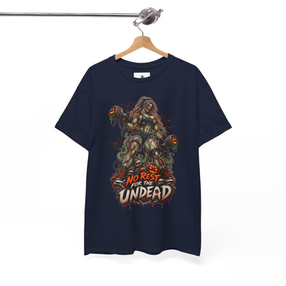 Zombie Graphic T-Shirt — "No Rest for the Undead" Horror Tee