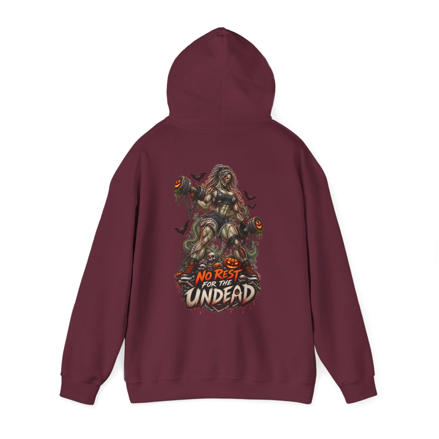 Undead Horror Hoodie – “No Rest for the Undead” Graphic Sweatshirt