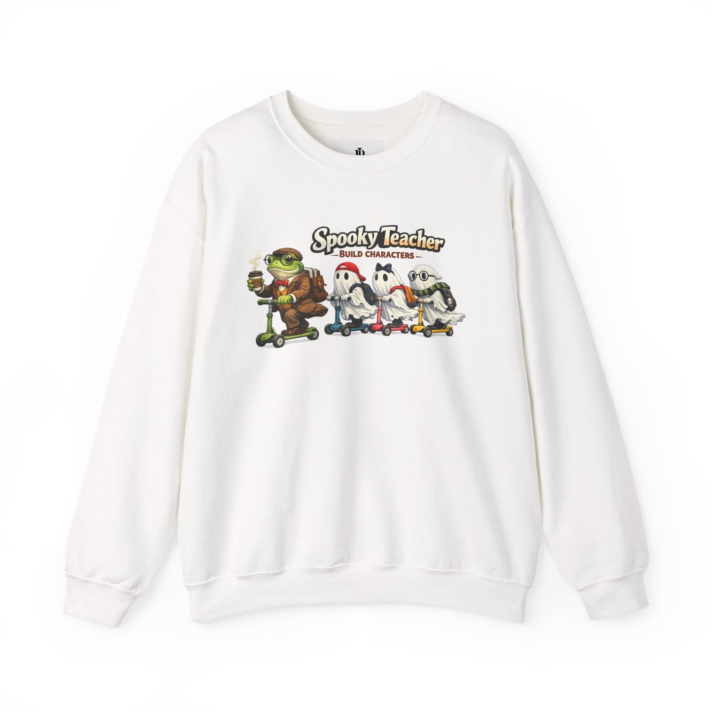 Personalized Teacher Sweatshirt, Spooky Ghost Halloween Crewneck, Custom Name and Grade
