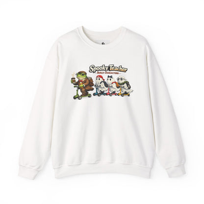 Personalized Teacher Sweatshirt, Spooky Ghost Halloween Crewneck, Custom Name and Grade