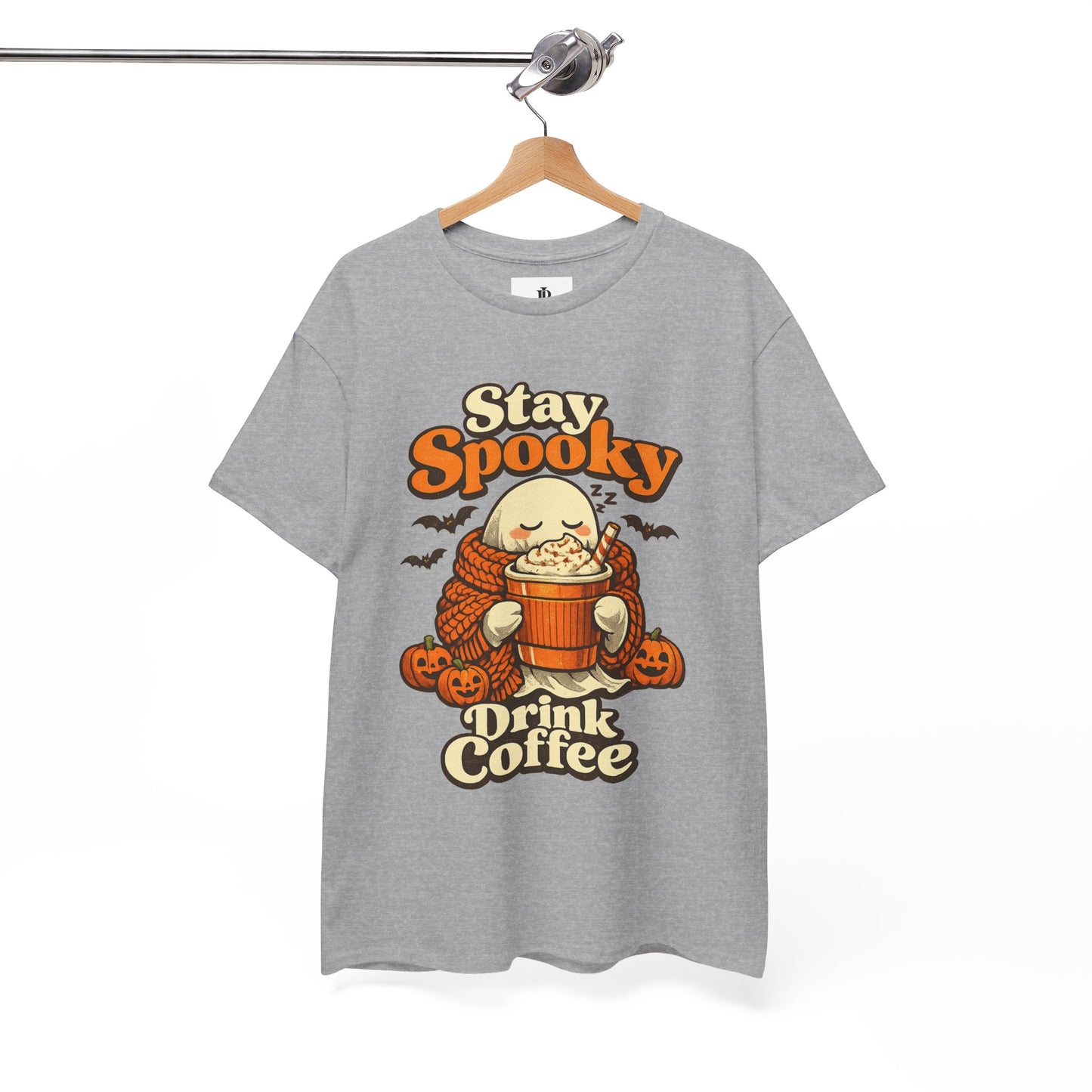 Halloween Ghost Coffee Shirt, Cozy Fall Graphic Tee, Autumn Pumpkin Spice Drink