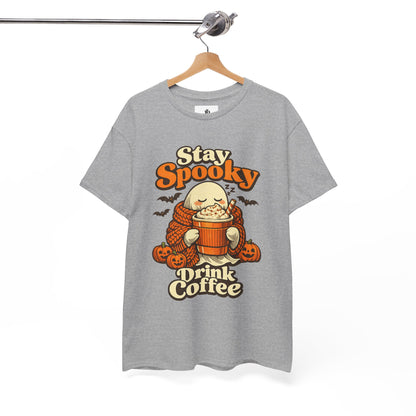 Halloween Ghost Coffee Shirt, Cozy Fall Graphic Tee, Autumn Pumpkin Spice Drink