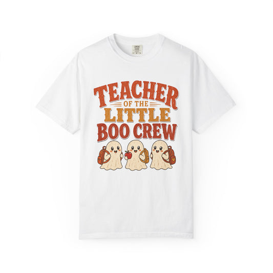 Comfort Colors Teacher of the Little Boo Crew Shirt, Garment Dyed Halloween Teacher Tee, Kindergarten Teacher Vintage Fall Shirt Gift