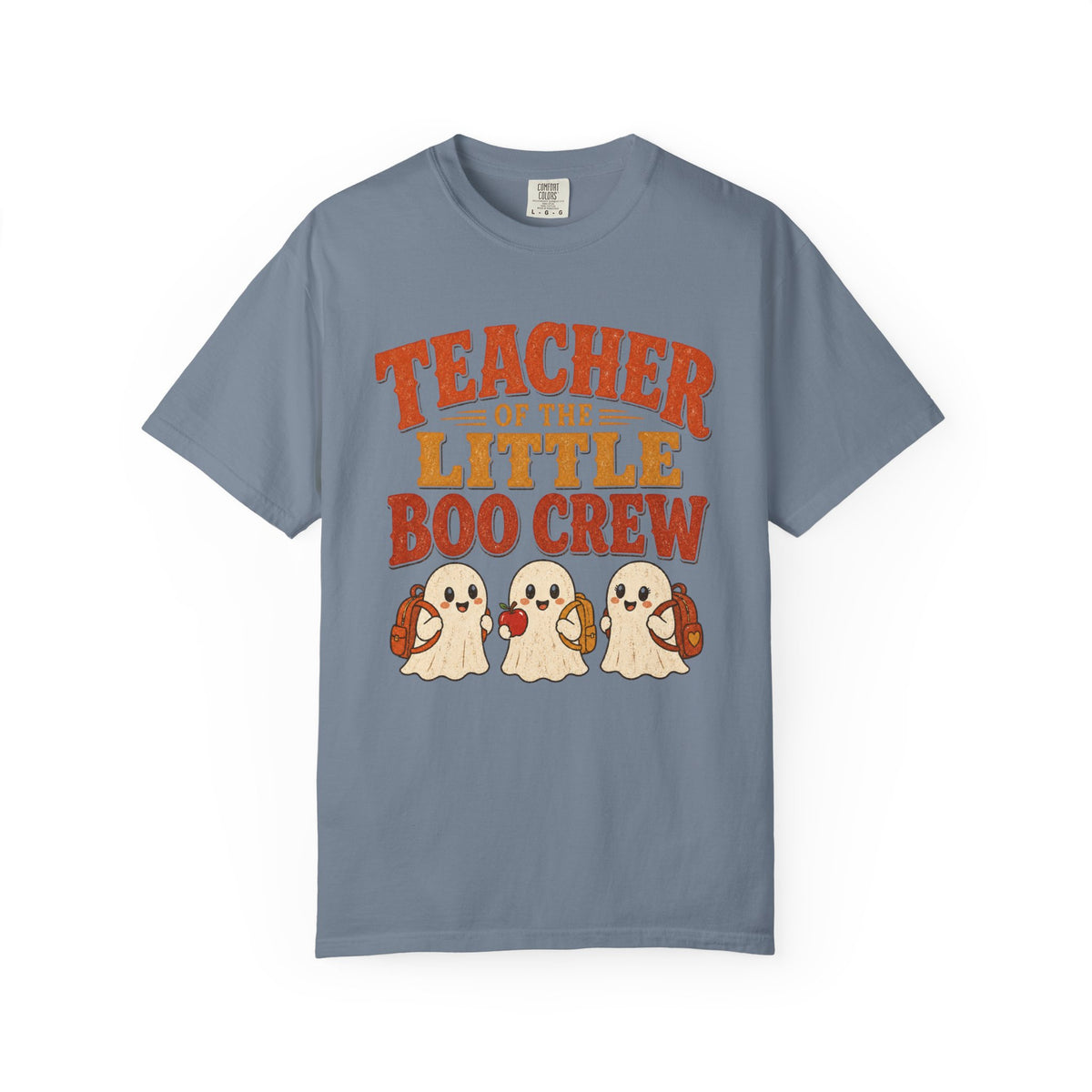 Teacher of the Little Boo Crew Shirt, Comfort Colors Garment Dyed Halloween Teacher Tee, Kindergarten Vintage Fall Gift