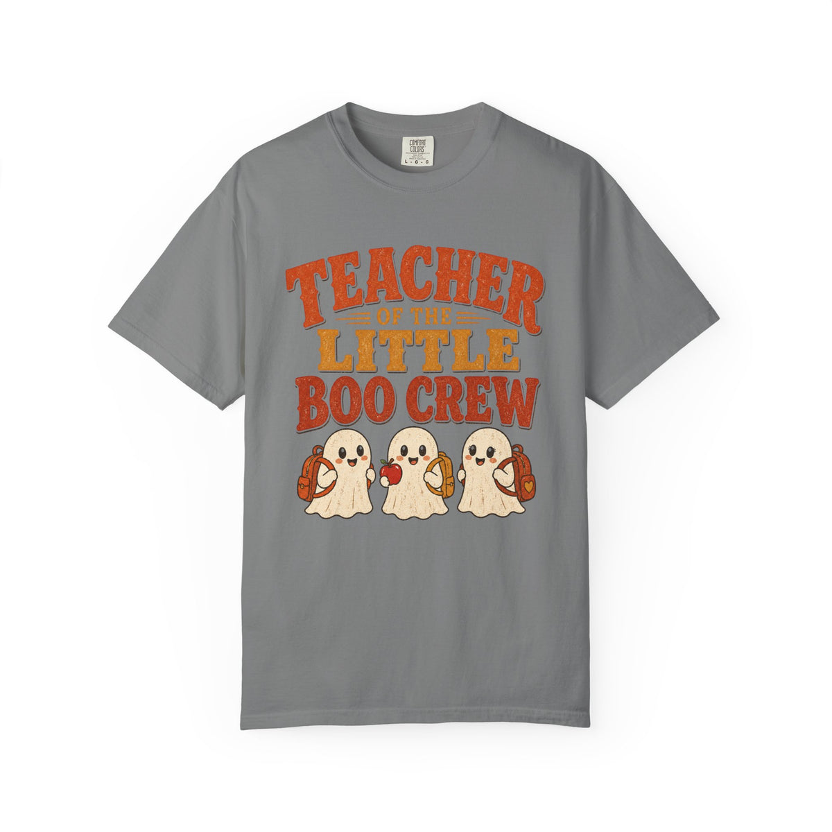 Teacher of the Little Boo Crew Shirt, Comfort Colors Garment Dyed Halloween Teacher Tee, Kindergarten Vintage Fall Gift