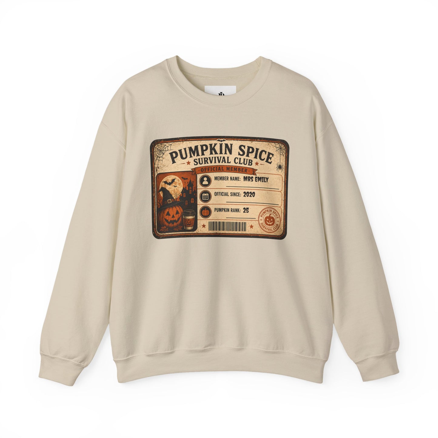 Pumpkin Spice Survival Club Sweatshirt | Retro Halloween Pumpkin Badge