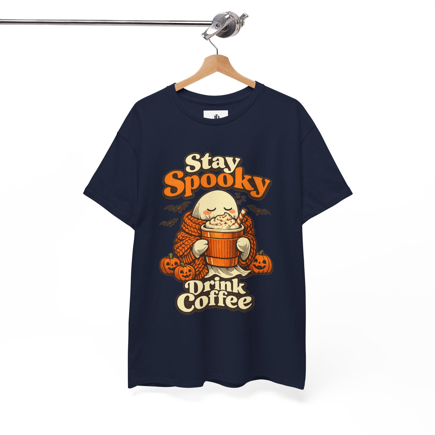Halloween Ghost Coffee Shirt, Cozy Fall Graphic Tee, Autumn Pumpkin Spice Drink