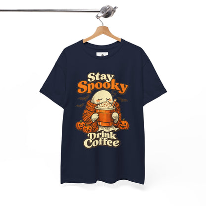 Halloween Ghost Coffee Shirt, Cozy Fall Graphic Tee, Autumn Pumpkin Spice Drink