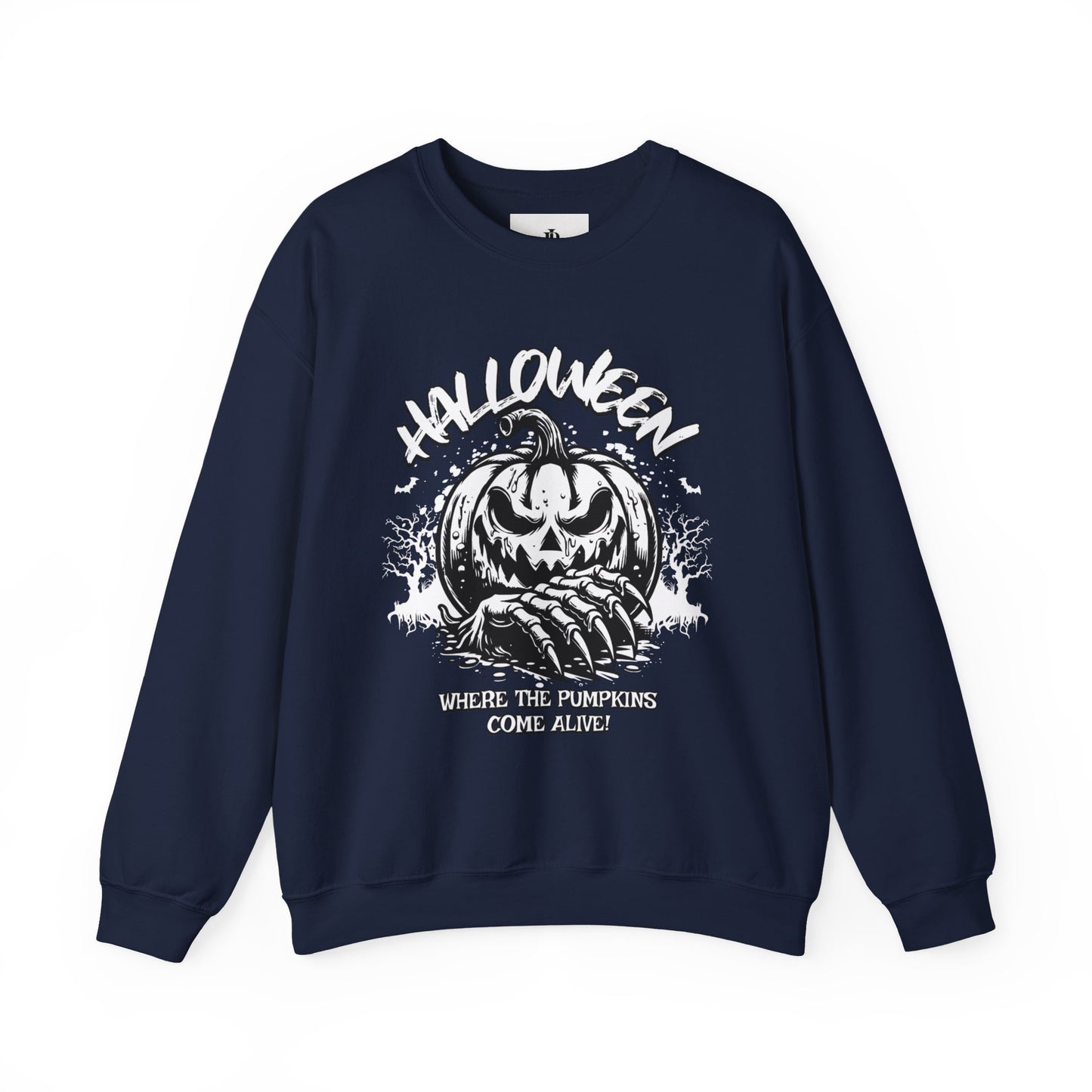 Halloween Pumpkin Crewneck Sweatshirt – Vintage Jack-O'-Lantern Graphic