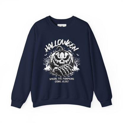 Halloween Pumpkin Crewneck Sweatshirt – Vintage Jack-O'-Lantern Graphic
