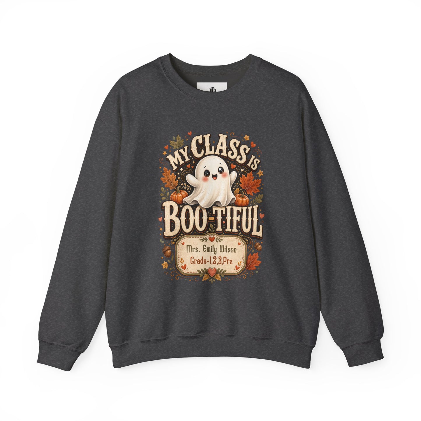 Teacher Halloween Sweatshirt Personalized, My Class Is Bootiful Crewneck, Soft Cotton Blend