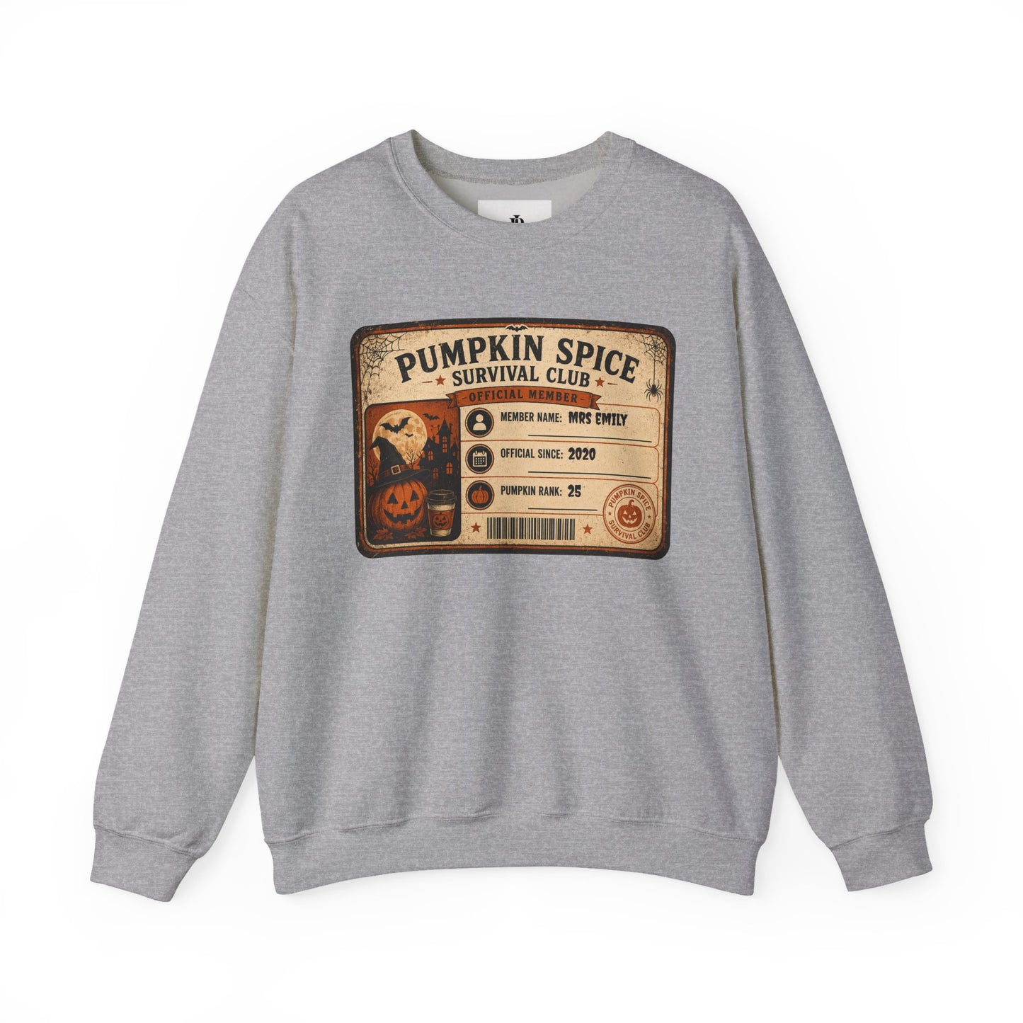 Pumpkin Spice Survival Club Sweatshirt | Retro Halloween Pumpkin Badge