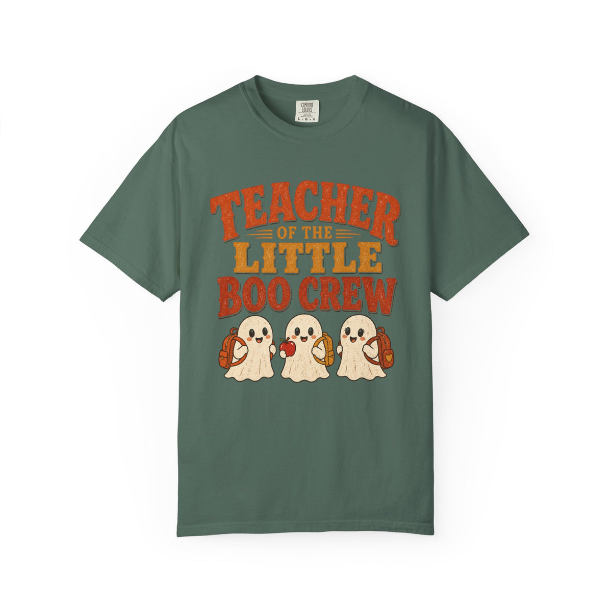 Teacher of the Little Boo Crew Shirt, Comfort Colors Garment Dyed Halloween Teacher Tee, Kindergarten Vintage Fall Gift
