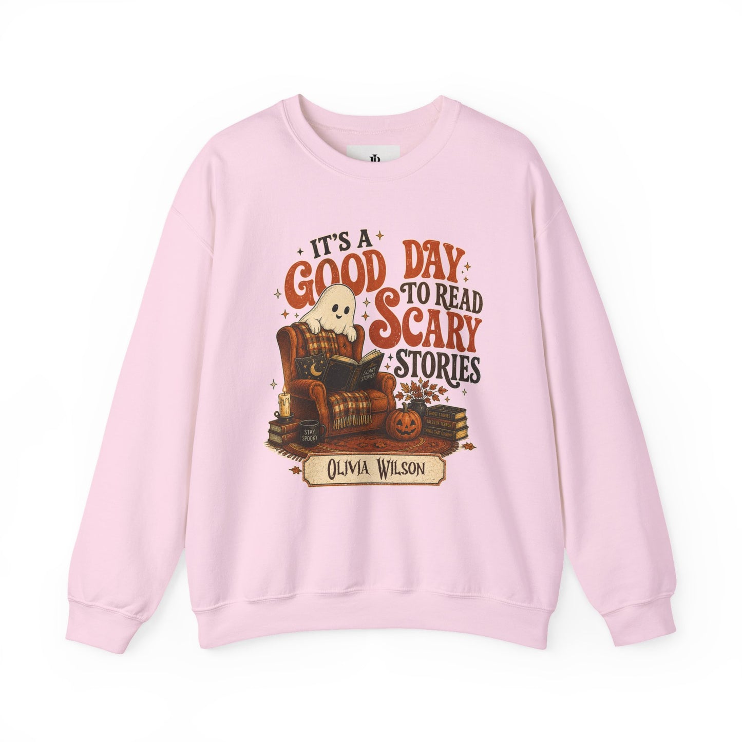 Bookish Halloween Sweatshirt, Personalized Scary Stories Crewneck, Soft Cotton Blend