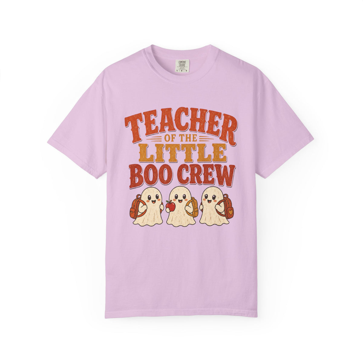 Teacher of the Little Boo Crew Shirt, Comfort Colors Garment Dyed Halloween Teacher Tee, Kindergarten Vintage Fall Gift